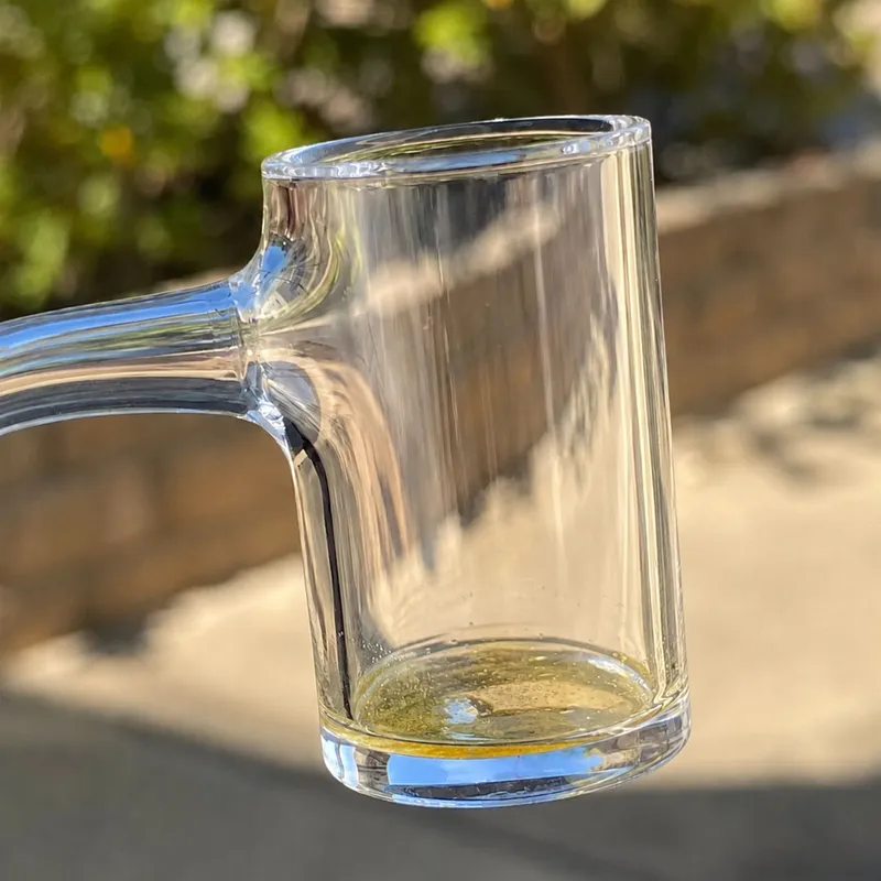 Empty quartz banger with leftover residue